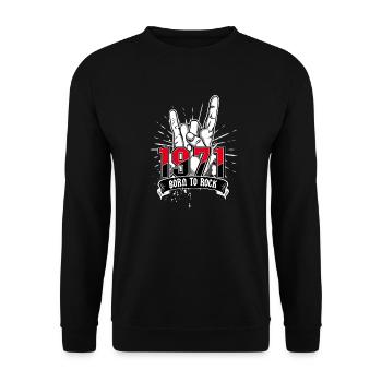 Born To Rock 1971 - Unisex Sweatshirt - black - Front - Alina (178cm) & Michal (187cm)