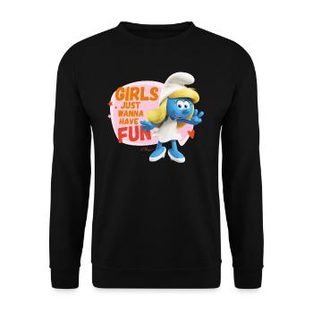 The Smurfs Smurfette Girls Just Wanna Have Fun - Unisex Sweatshirt - black - Front - Alina (178cm) & Michal (187cm)