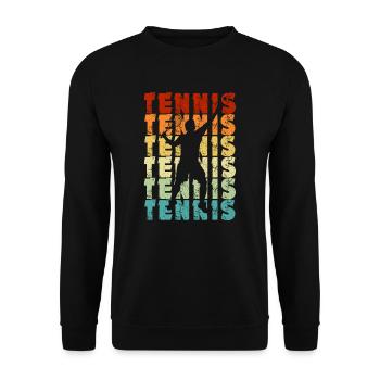 Tennis - Tennis player -Vintage - Tennis fan - Unisex Sweatshirt - black - Front - Alina (178cm) & Michal (187cm)