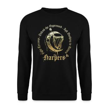 Dungeons & Dragons DND Harpers Logo - Unisex Pullover - Schwarz - Vorne - Alina (178cm) & Michal (187cm)