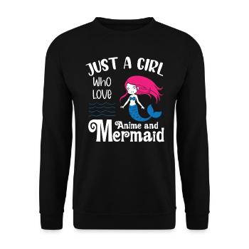 just A Girl Who Love Mermaid - Unisex Sweatshirt - black - Front - Alina (178cm) & Michal (187cm)