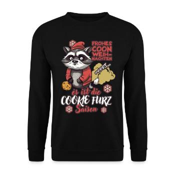 Cookie Furz Saison - Unisex Pullover - Schwarz - Vorne - Alina (178cm) & Michal (187cm)