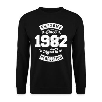 Vintage 1982 Geburtstag - retro 1982 - Unisex Pullover - Schwarz - Vorne - Alina (178cm) & Michal (187cm)