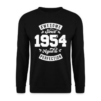 Vintage 1954 birthday - retro 1954 - Unisex Sweatshirt - black - Front - Alina (178cm) & Michal (187cm)