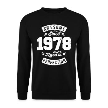 Vintage 1978 Geburtstag - retro 1978 - Unisex Pullover - Schwarz - Vorne - Alina (178cm) & Michal (187cm)
