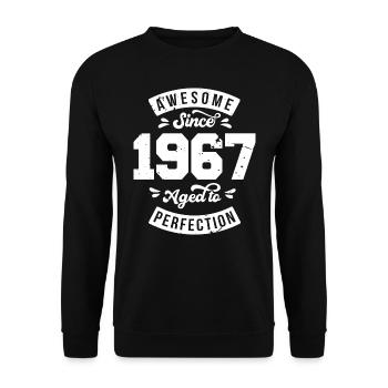 Vintage 1967 Geburtstag - retro 1967 - Unisex Pullover - Schwarz - Vorne - Alina (178cm) & Michal (187cm)