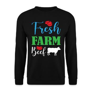 Bœuf fermier frais - Sweat-shirt Unisexe - noir - Devant - Alina (178cm) & Michal (187cm)