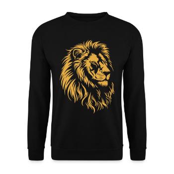 Löwe Wildkatze König Afrika Katze Big Five - Unisex Pullover - Schwarz - Vorne - Alina (178cm) & Michal (187cm)