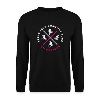 laeave your comfort zone - go cycling - Unisex Pullover - Schwarz - Vorne - Alina (178cm) & Michal (187cm)