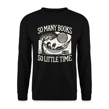 So viele Bücher, so wenig Zeit - Unisex Pullover - Schwarz - Vorne - Alina (178cm) & Michal (187cm)