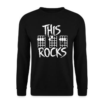This Guitar Dad Rocks - Unisex Sweatshirt - black - Front - Alina (178cm) & Michal (187cm)