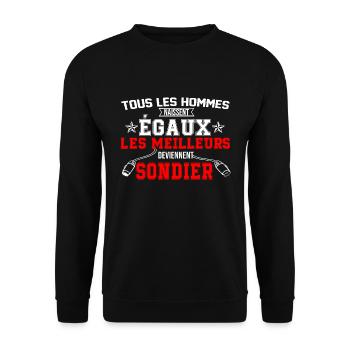 égaux sondier - Sweat-shirt Unisexe - noir - Devant - Alina (178cm) & Michal (187cm)