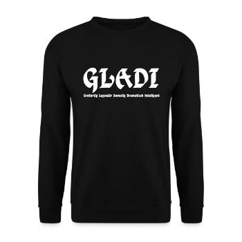 GLADI Großartig - Unisex Pullover - Schwarz - Vorne - Alina (178cm) & Michal (187cm)