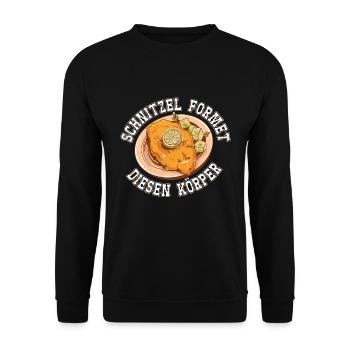 Schnitzel formte diesen Körper Schnitzelfan - Unisex Pullover - Schwarz - Vorne - Alina (178cm) & Michal (187cm)
