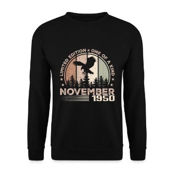 Incomparable depuis novembre 1950 74 Anniversaire - Sweat-shirt Unisexe - noir - Devant - Alina (178cm) & Michal (187cm)