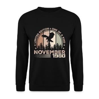 Incomparable since November 1980 44 Anniversary - Unisex Sweatshirt - black - Front - Alina (178cm) & Michal (187cm)