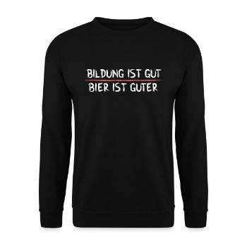 Bier ist guter - Unisex Pullover - Schwarz - Vorne - Alina (178cm) & Michal (187cm)