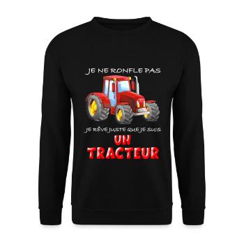 Tracteur Idée Cadeau Homme Agriculteur - Sweat-shirt Unisexe - noir - Devant - Alina (178cm) & Michal (187cm)