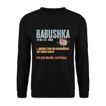 Vintage Babushka Definition A Russian Grandma - Unisex Sweatshirt - black - Front - Alina (178cm) & Michal (187cm)