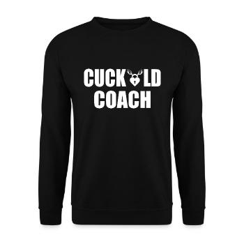 Cuckold coach - Unisex Pullover - Schwarz - Vorne - Alina (178cm) & Michal (187cm)