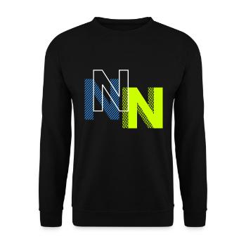 N Buchstabe - Unisex Pullover - Schwarz - Vorne - Alina (178cm) & Michal (187cm)