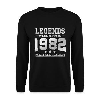 Né en 1982 Legends Cadeau d’anniversaire - Sweat-shirt Unisexe - noir - Devant - Alina (178cm) & Michal (187cm)