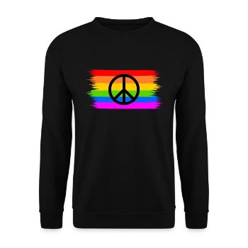 Signe de paix de paix sur le drapeau arc-en-ciel arc-en-ciel - Sweat-shirt Unisexe - noir - Devant - Alina (178cm) & Michal (187cm)