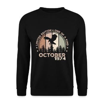 Incomparable since October 1974 50 Anniversary - Unisex Sweatshirt - black - Front - Alina (178cm) & Michal (187cm)