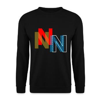 Buchstabe N - Unisex Pullover - Schwarz - Vorne - Alina (178cm) & Michal (187cm)