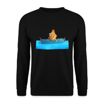 Poisson clown drôle - Sweat-shirt Unisexe - noir - Devant - Alina (178cm) & Michal (187cm)
