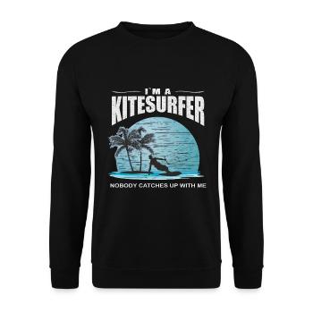 Windsurfing Kitesurfing I'm a Kitesurfer - Unisex Sweatshirt - black - Front - Alina (178cm) & Michal (187cm)