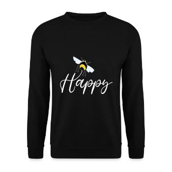 Bee Happy - Unisex Sweatshirt - black - Front - Alina (178cm) & Michal (187cm)
