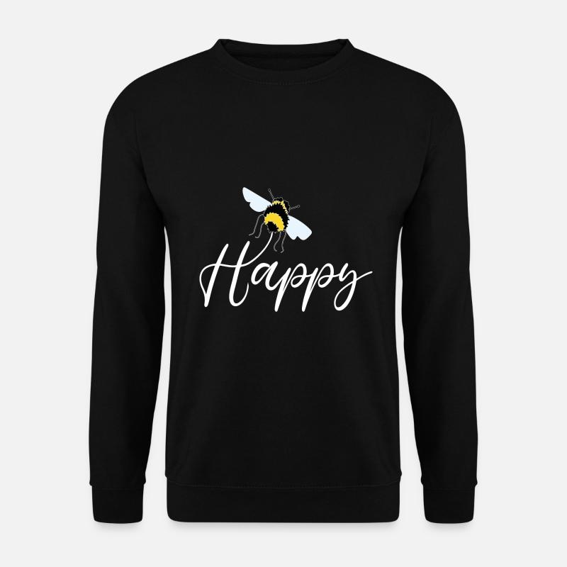 Bee Happy - Unisex Pullover - Schwarz