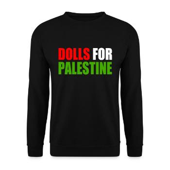 dolls for palestine - Unisex Pullover - Schwarz - Vorne - Alina (178cm) & Michal (187cm)