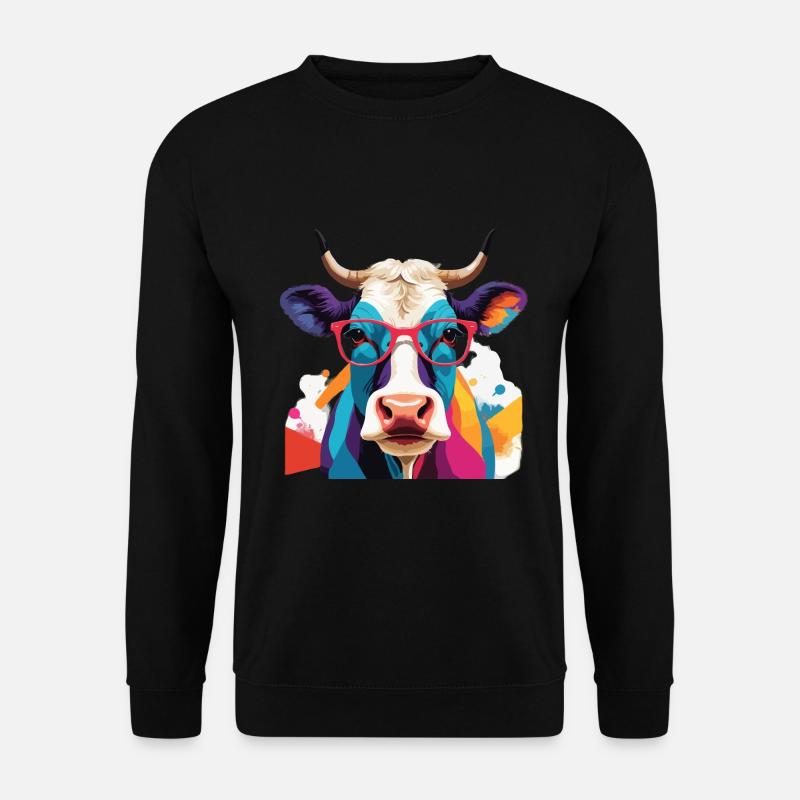 Cow Cool with Glasses Cool - Unisex Sweatshirt - black