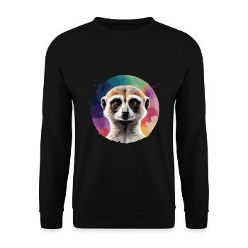 suricate coloré cool conception vectorielle - Sweat-shirt Unisexe - noir - Devant - Alina (178cm) & Michal (187cm)