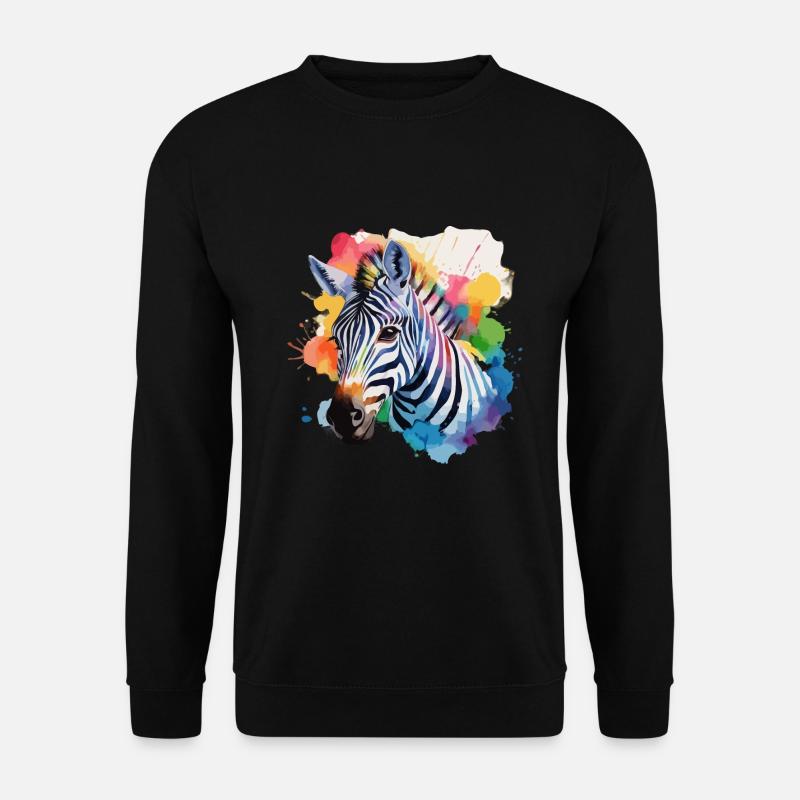 Zebra cool im bunten Design - Unisex Pullover - Schwarz