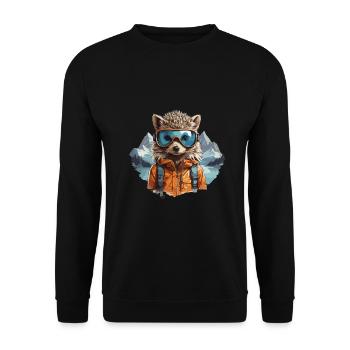Igelkoll Cool à Bergen avec des lunettes de ski - Sweat-shirt Unisexe - noir - Devant - Alina (178cm) & Michal (187cm)