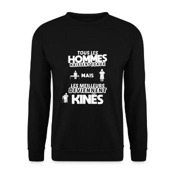 Kiné humour phrase drôle kinésithérapeute - Sweat-shirt Unisexe - noir - Devant - Alina (178cm) & Michal (187cm)