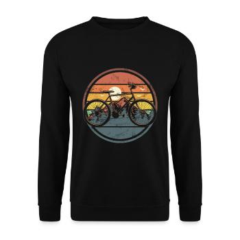 retro vintage bicycle - Fahrrad - Unisex Pullover - Schwarz - Vorne - Alina (178cm) & Michal (187cm)