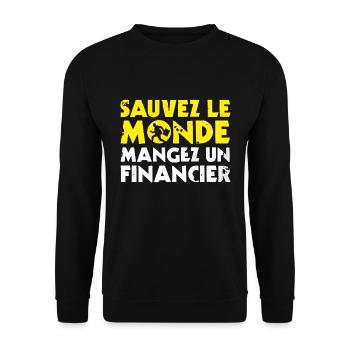 Révolution destruction protection de la planète - Sweat-shirt Unisexe - noir - Devant - Alina (178cm) & Michal (187cm)