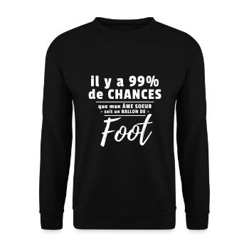 Ballon de foot - Humour football Âme soeur - Sweat-shirt Unisexe - noir - Devant - Alina (178cm) & Michal (187cm)
