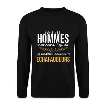 Cadeau pour échafaudeur | cadeau original métier - Sweat-shirt Unisexe - noir - Devant - Alina (178cm) & Michal (187cm)