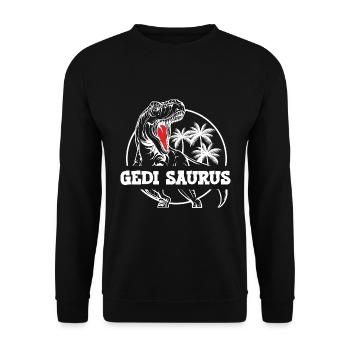 Gedi Saurus Wöd Gedi Patenonkel Österreich - Unisex Pullover - Schwarz - Vorne - Alina (178cm) & Michal (187cm)