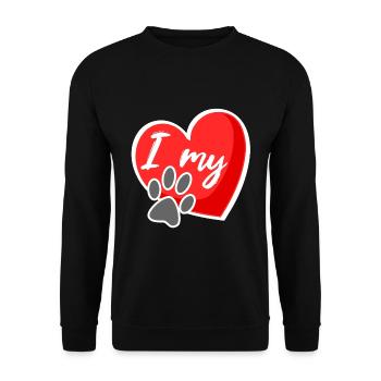 I my Dog - Propriétaire de chien, Chien, Promenez-vous - Sweat-shirt Unisexe - noir - Devant - Alina (178cm) & Michal (187cm)