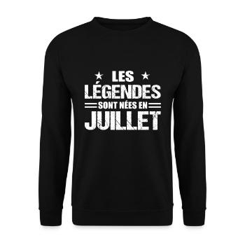 Cadeau anniversaire mois de juillet légende - Sweat-shirt Unisexe - noir - Devant - Alina (178cm) & Michal (187cm)