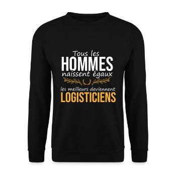 Les meilleurs deviennent logisticiens - Sweat-shirt Unisexe - noir - Devant - Alina (178cm) & Michal (187cm)
