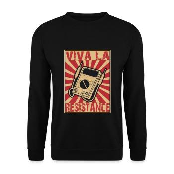 Elektronik Multimeter Viva La Widerstand Sprichwörter - Unisex Pullover - Schwarz - Vorne - Alina (178cm) & Michal (187cm)