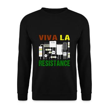 Elektronik Multimeter Viva La Resistance Lustig - Unisex Pullover - Schwarz - Vorne - Alina (178cm) & Michal (187cm)