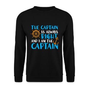 The captain is always right and I am captain - Unisex Sweatshirt - black - Front - Alina (178cm) & Michal (187cm)